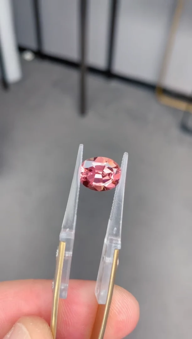 未镶嵌裸石碧玺3ct 橘粉色碧玺
