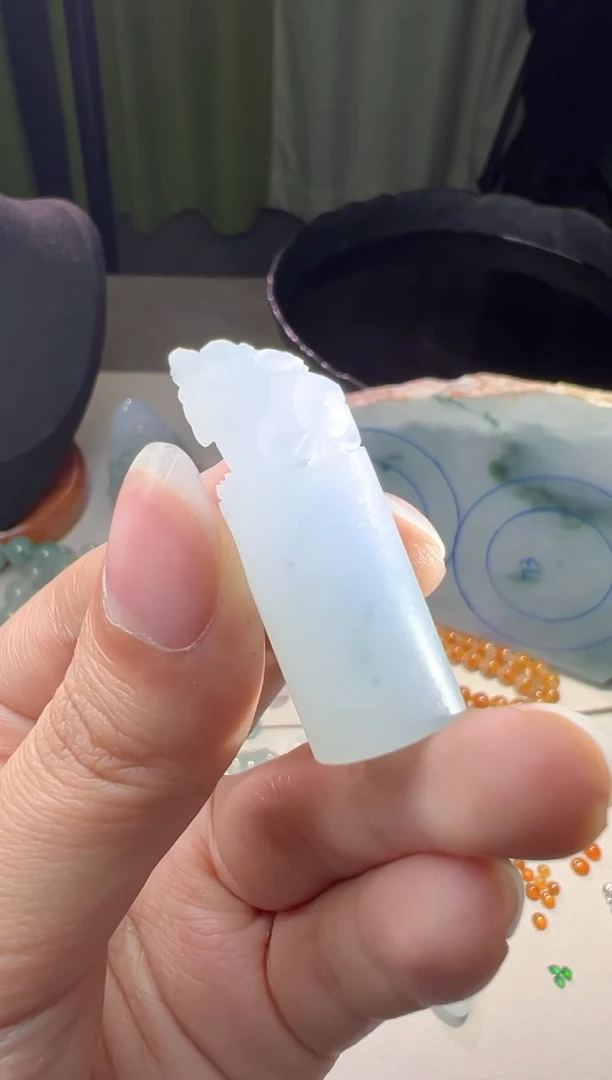 未镶嵌定制翡翠白冰印章