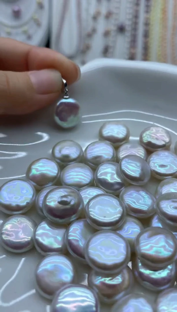 淡水珍珠银S925镶嵌吊坠(不含链)多样性发其一