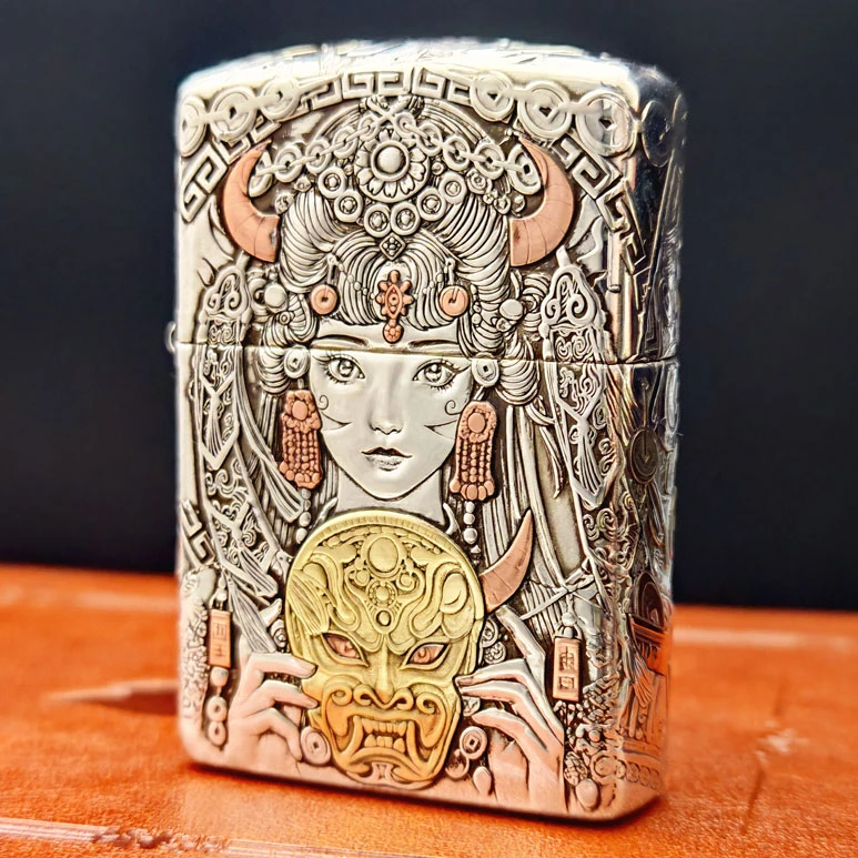 Zippo打火机正品纯银盔甲扎基拉姆 女财神防风送礼收藏DYJ1