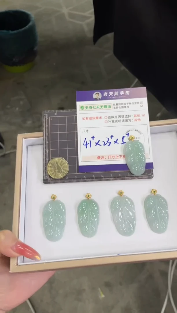 翡翠18K金镶嵌颈饰叶子11配绳/多样性发其一ZBCP
