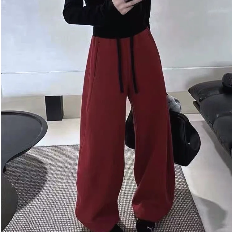 2589 双腰拼接高腰阔腿香蕉裤-XX