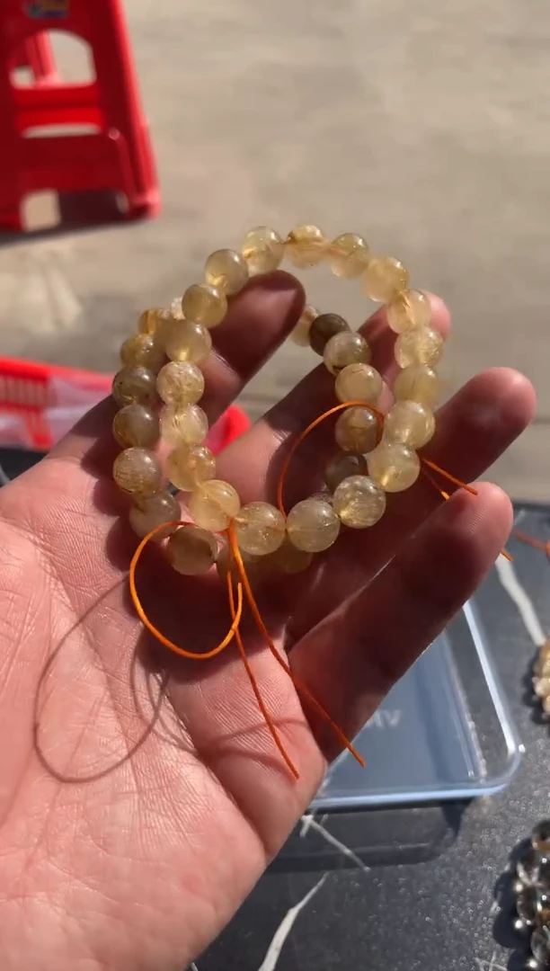 【闪购商品】发晶手串卡10mm未镶嵌天然金发晶手串多样性发一