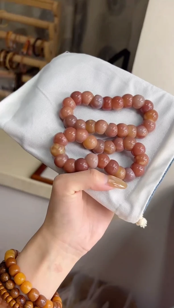 手串菩提根/象牙果沐i19紫美人玉化蒜瓣大肠14mm手串