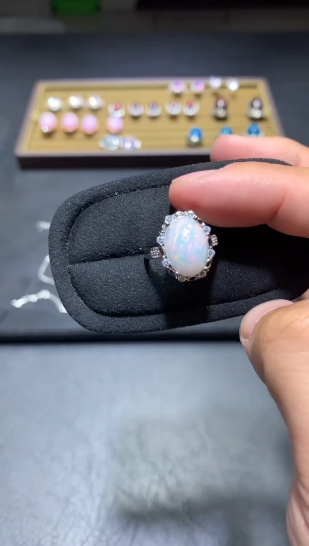 未镶嵌欧泊戒指K42