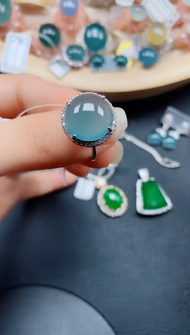 【闪购商品】翡翠戒指银S925镶嵌翡翠