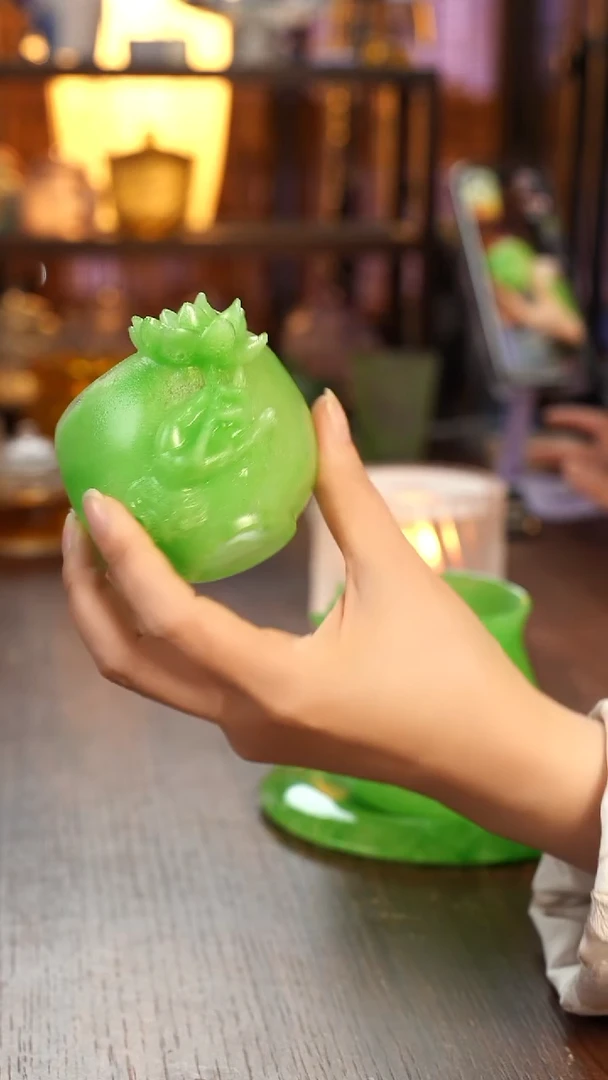 闪购妙手生莲茶杯绿色