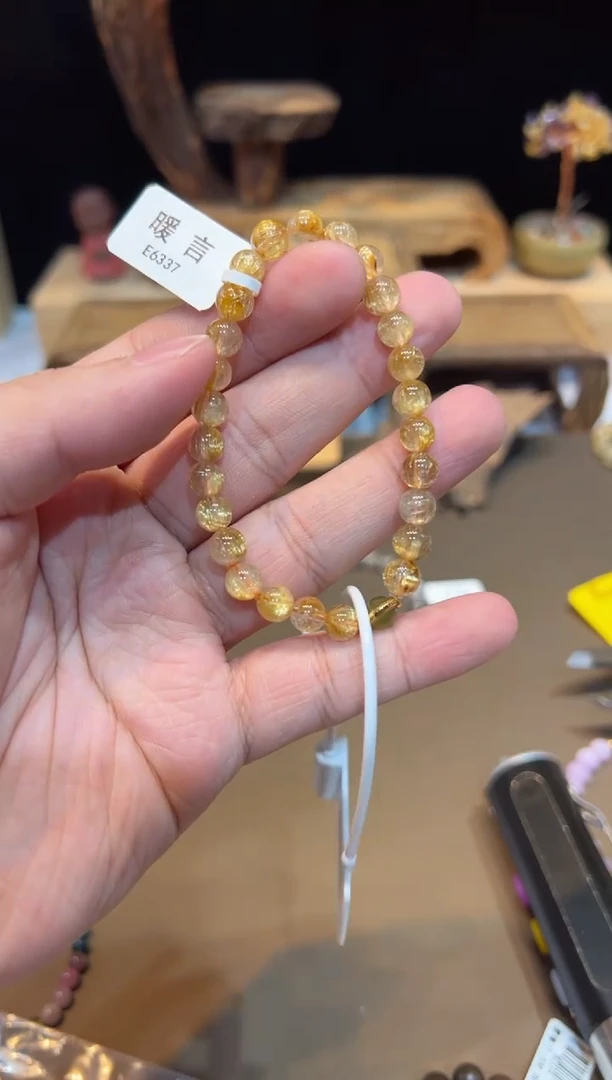 水晶手链18K金镶嵌手饰@@E6337