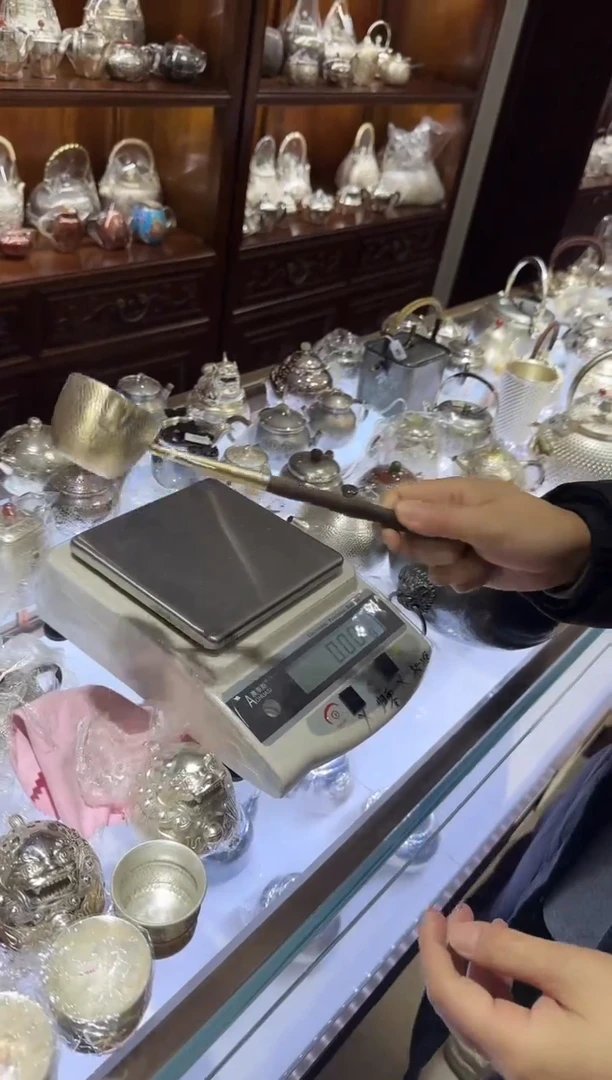 【闪购商品】足银999长柄精工茶道茶勺