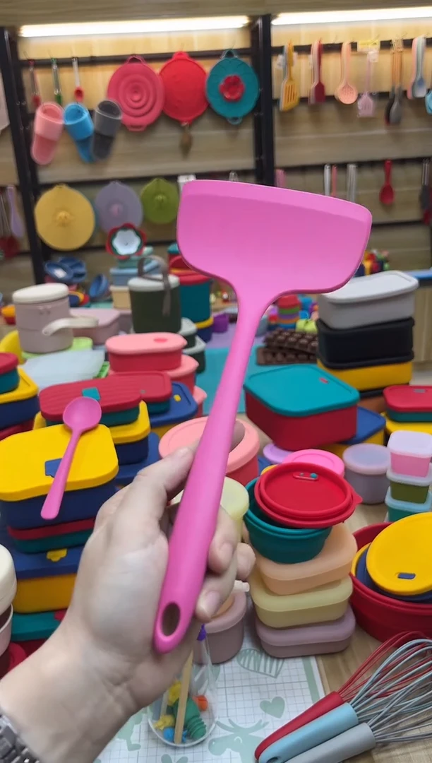 硅胶玫红色-迷你宽铲