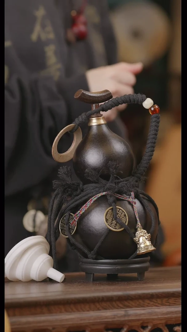 【闪购商品】313号精品天然大漆工艺防渗内胆酒葫芦~