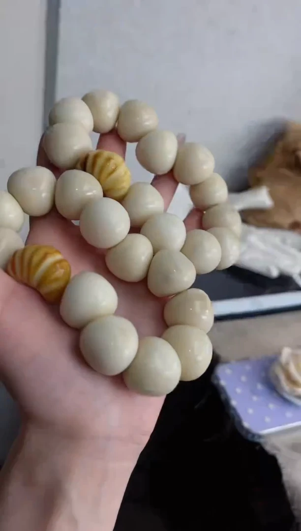 【闪购商品】菩提根/象牙果手串m581象牙果蒜瓣肠+牛角包21瑕疵不补