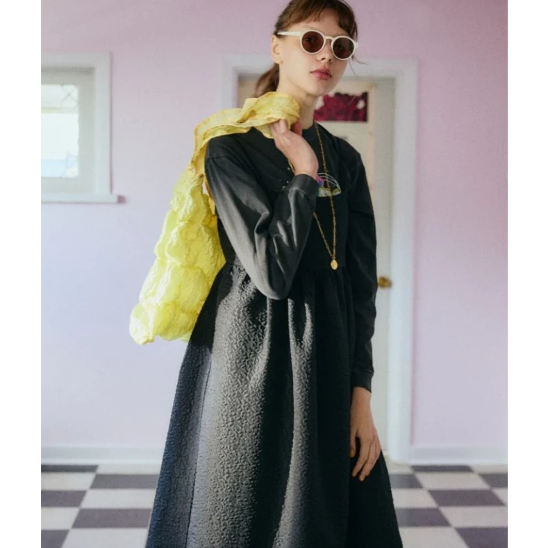 【Montendre】 F 春夏百搭夏季提花长款显瘦吊带赫本风连衣裙