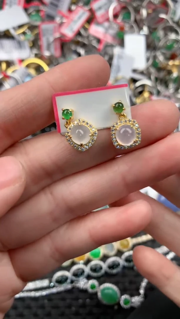 银S925镶嵌戒指翡翠10   6