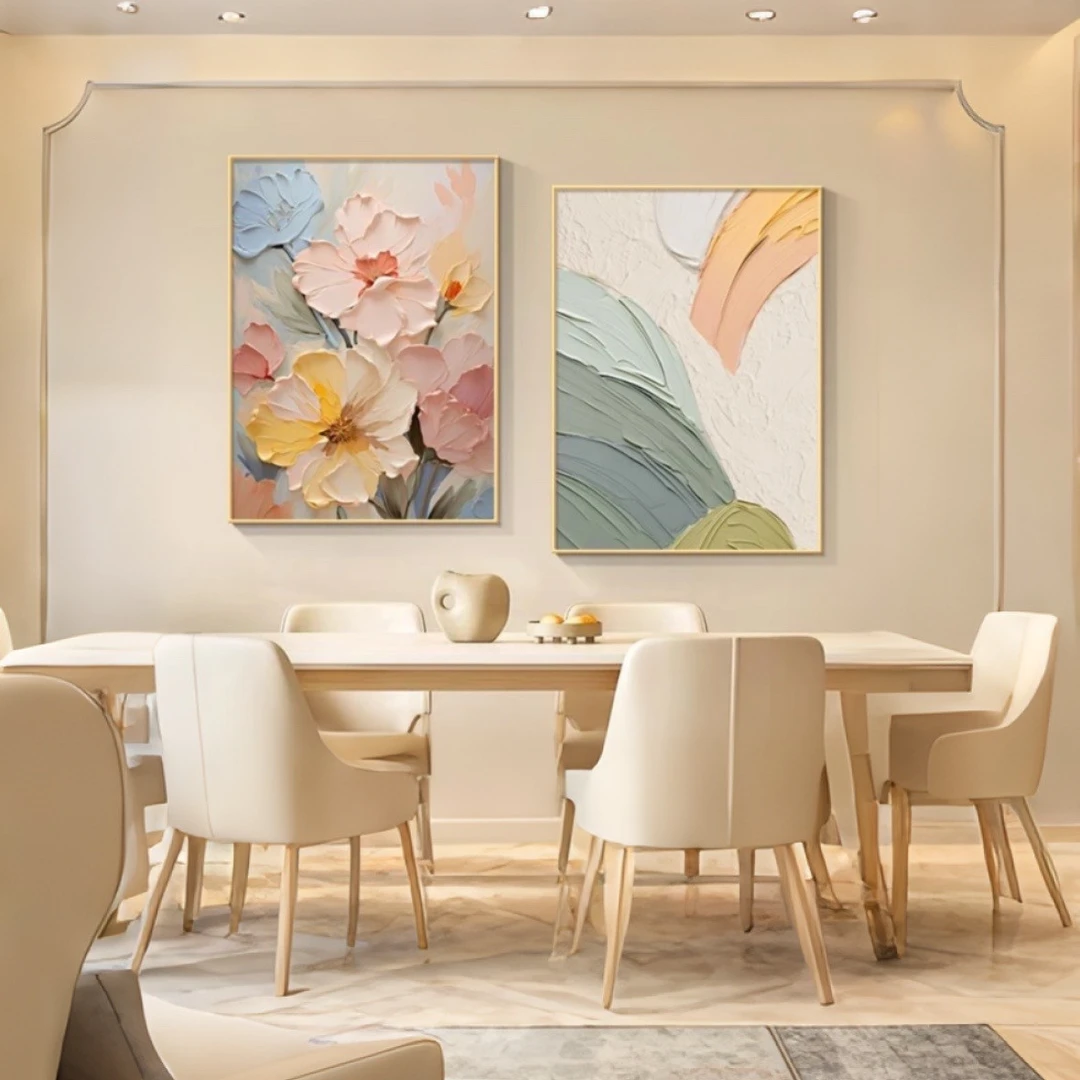 现代简约餐厅装饰画温馨餐桌饭厅沙发背景墙挂画4060