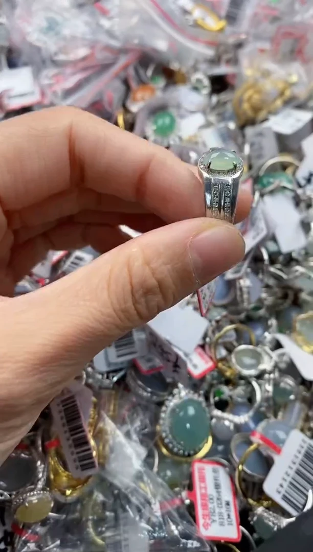 银S925镶嵌戒指翡翠444    6