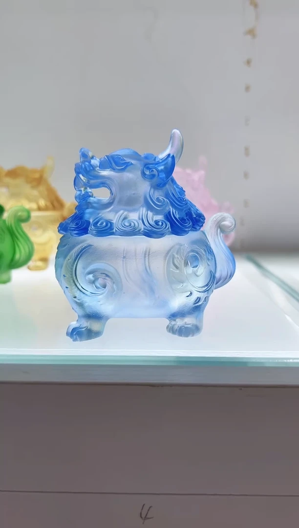 手工艺品琉璃古法琉璃小号狻猊香炉