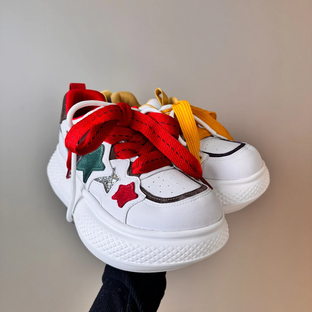 2025新款大头丑萌厚底增高老爹鞋