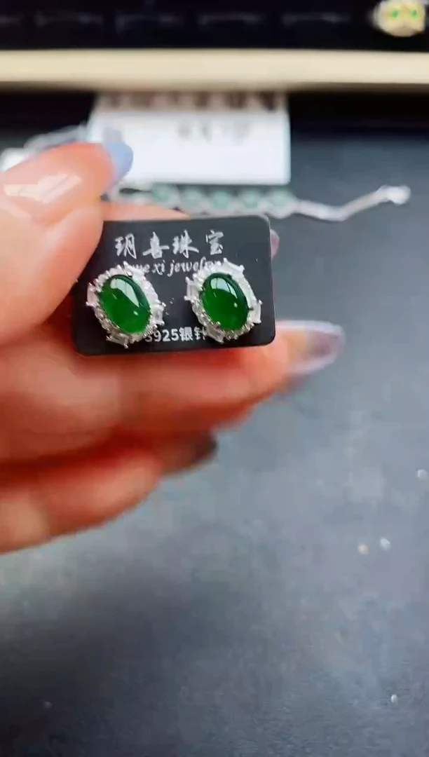 翡翠戒指银S925镶嵌321321