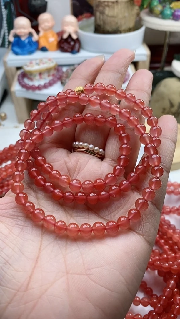 【闪购商品】南红玛瑙手链银S925镶嵌140一条