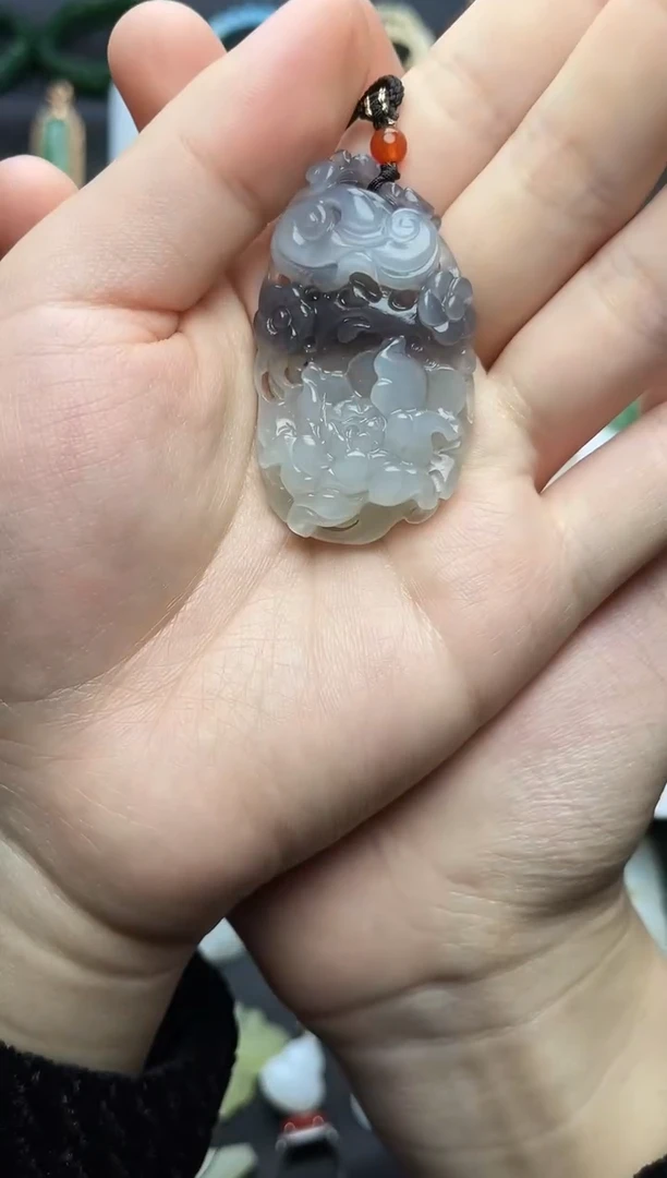颈饰未镶嵌和田玉牡丹花06