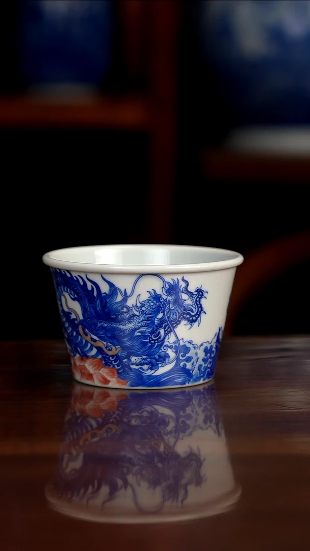 自成堂柴窑青花鱼化龙