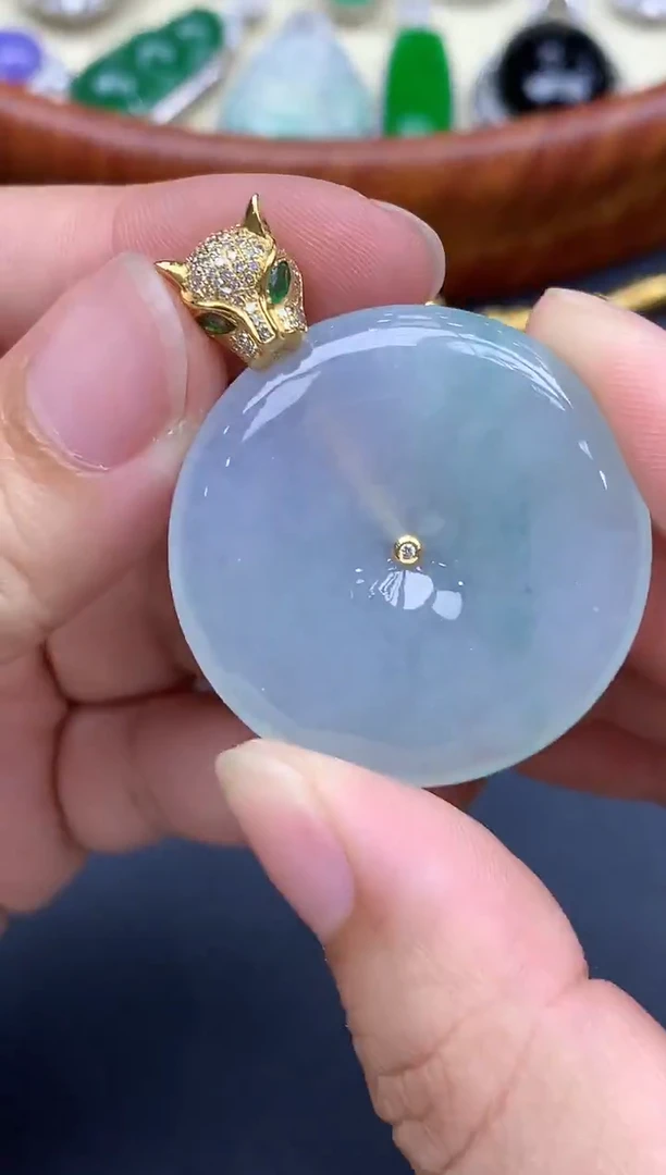 颈饰18K金镶嵌翡翠502-中国好珍宝