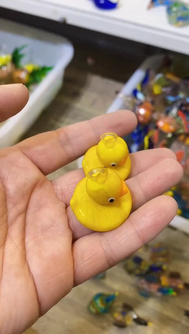 【闪购商品】琉璃手工艺品黄鸭一对