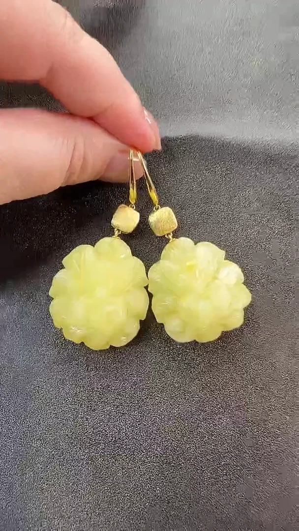 未镶嵌琥珀耳饰耳环