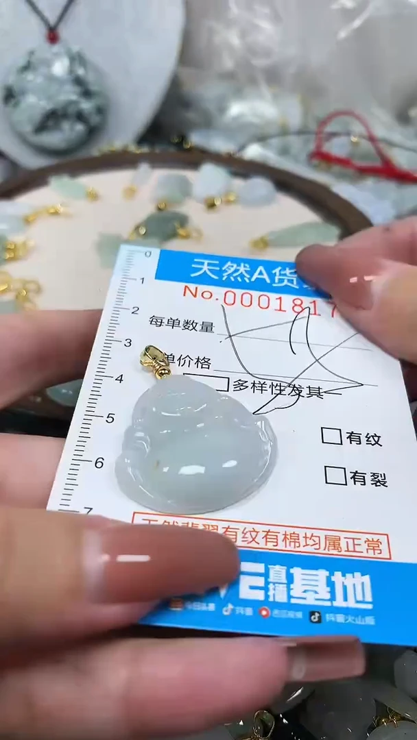 翡翠未镶嵌颈饰净货挂件-1817