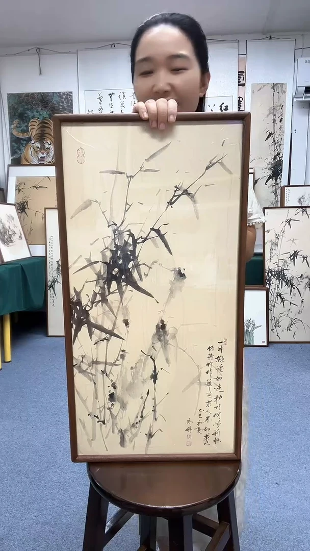 国画35*68实木画框顺丰包邮手绘