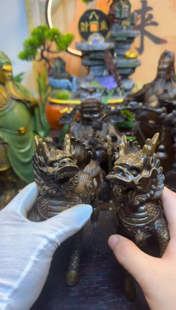 潼潼古铜只卖真铜！（麒麟/对）