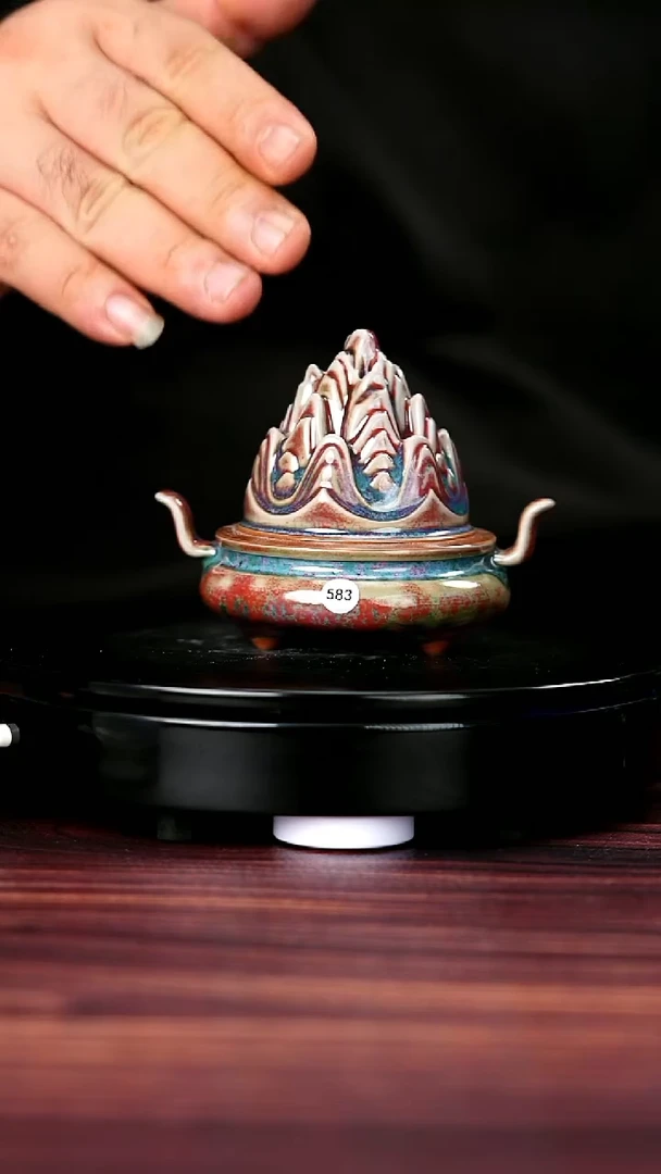 壶583#盼龙窑一级品原矿钧瓷香炉