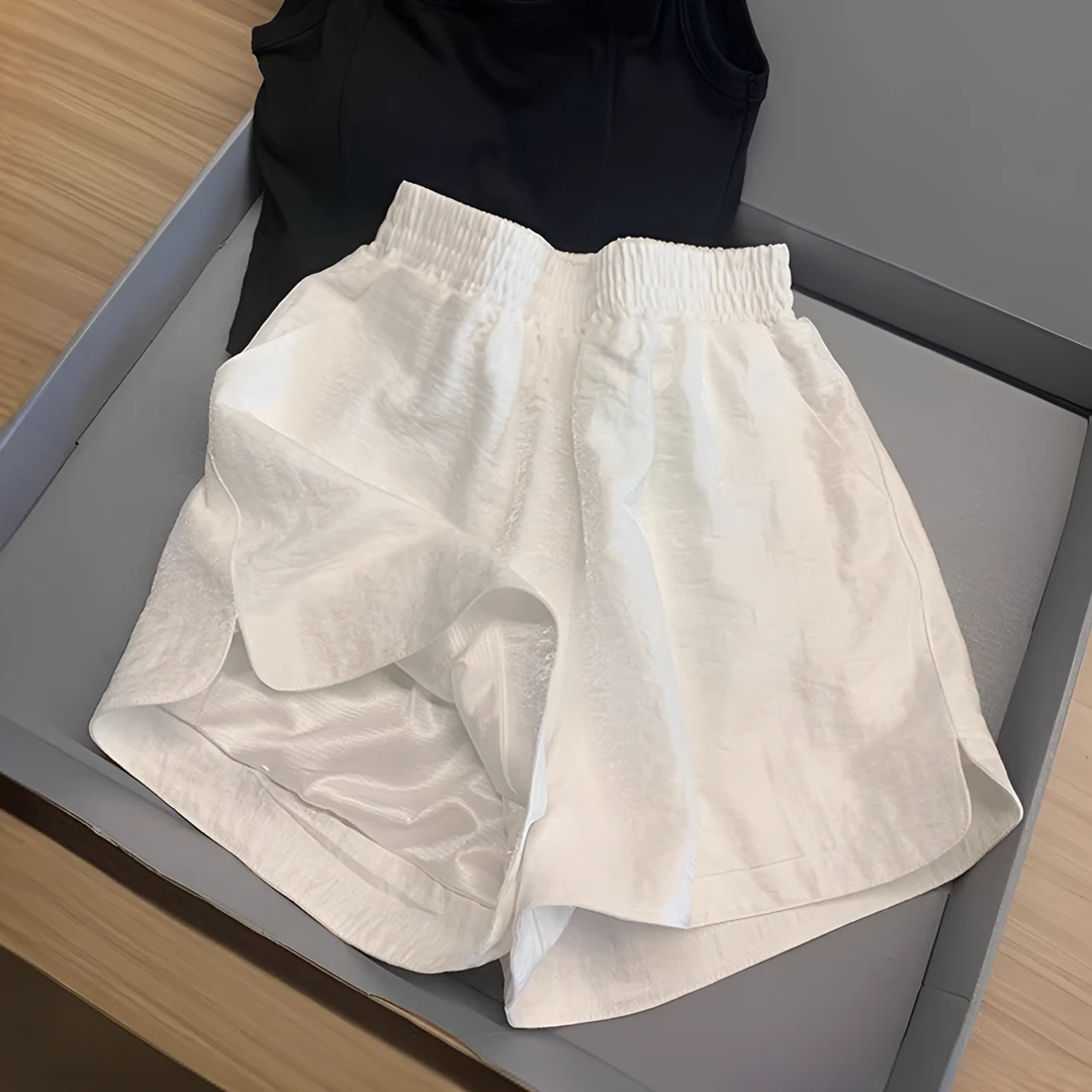 白色棉麻休闲短裤女2025夏季薄款大码胖mm松紧高腰小个子显瘦热裤