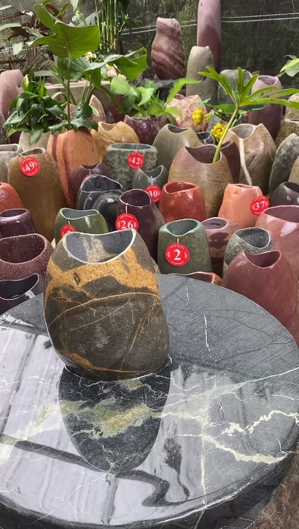 如*天然石头花盆花瓶。。