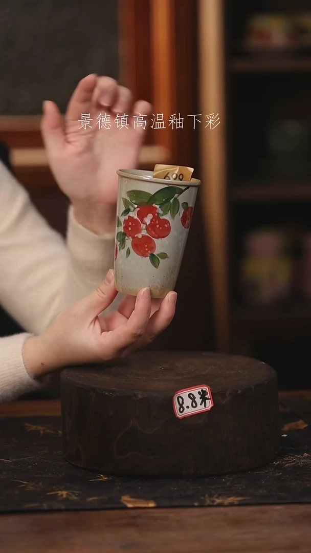 陶瓷景德镇高温釉下手绘陶瓷@L699@