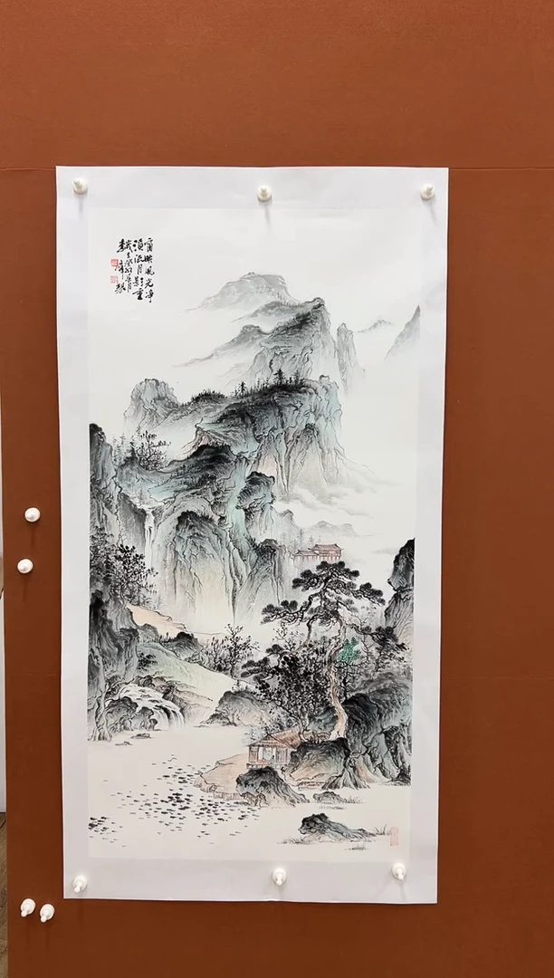 国画李文峰四尺整张仿古青绿