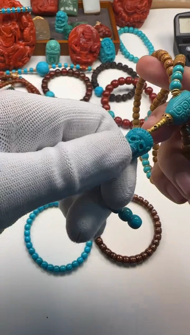 18K金镶嵌绿松石手串手串沈*手串手串