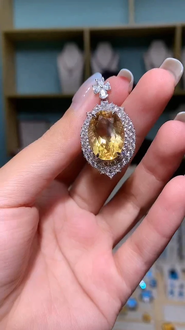 银S925镶嵌颈饰水晶宝石世家严选