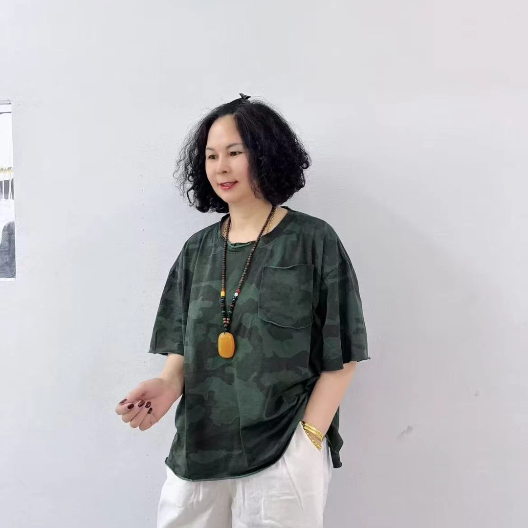 T25121新款毛边迷彩T恤（建议170斤内）