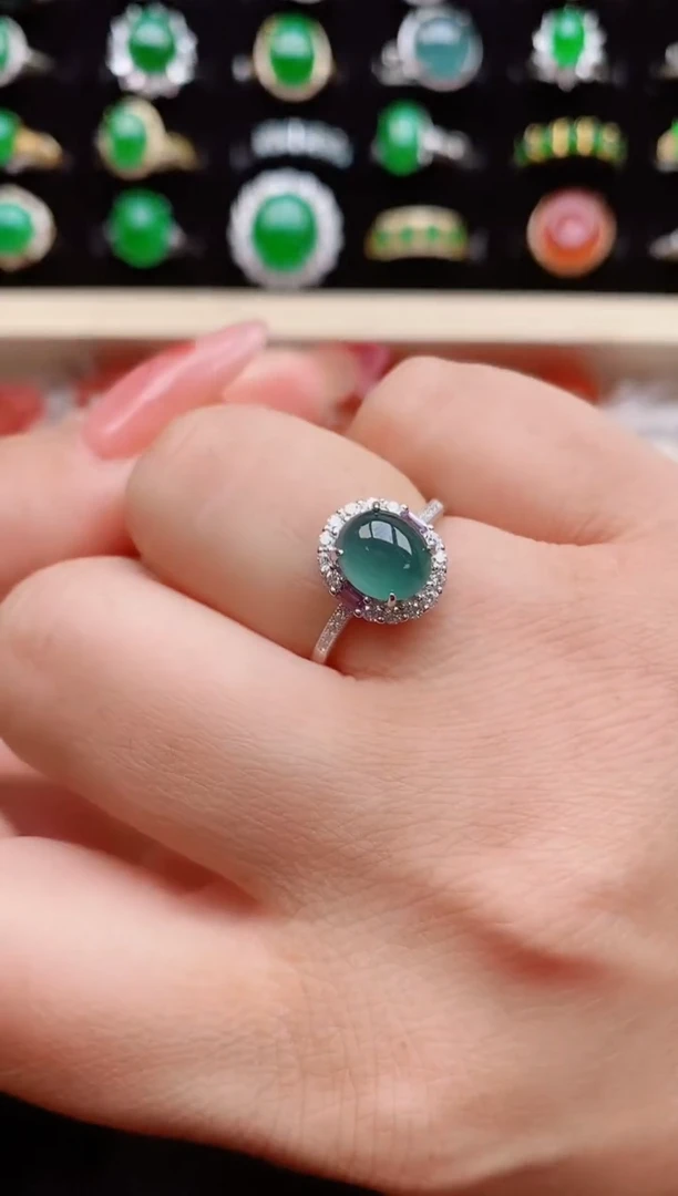 【闪购商品】翡翠戒指银S925镶嵌21311