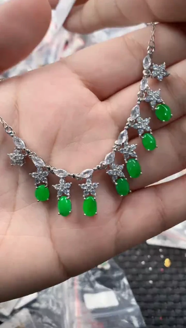 银S925镶嵌戒指翡翠666     7