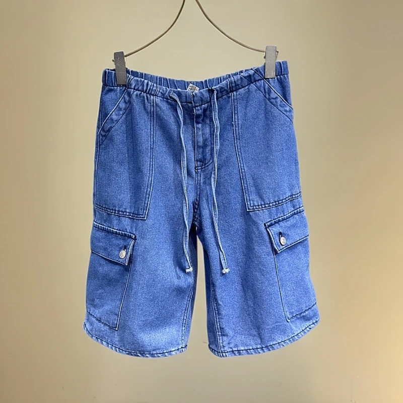 A845出口欧美水洗休闲通勤春秋冬潮流中裤长款修身显瘦牛仔短裤