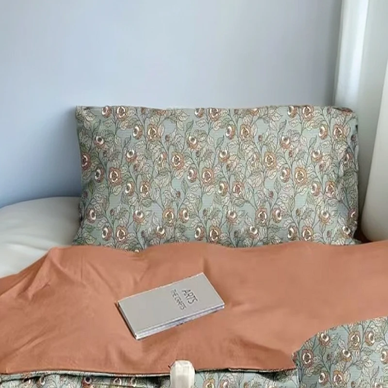 亲肤棉双层纱枕套--枫华兰