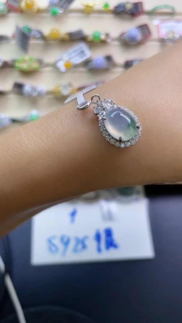 银S925镶嵌戒指翡翠翡翠 蛋面 银S925镶嵌