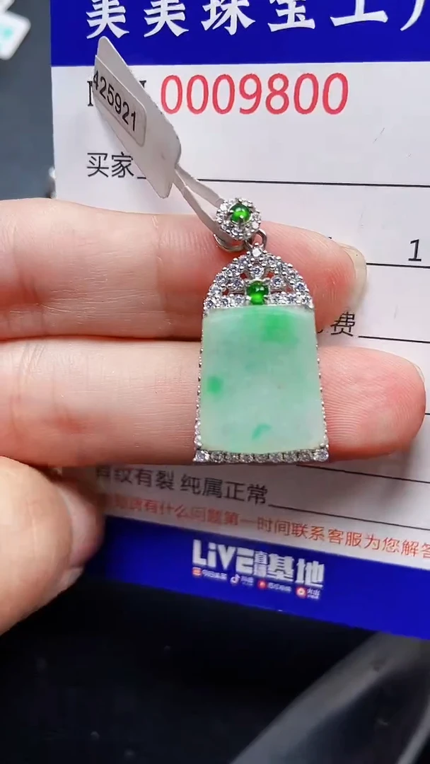 颈饰银S925镶嵌翡翠9800