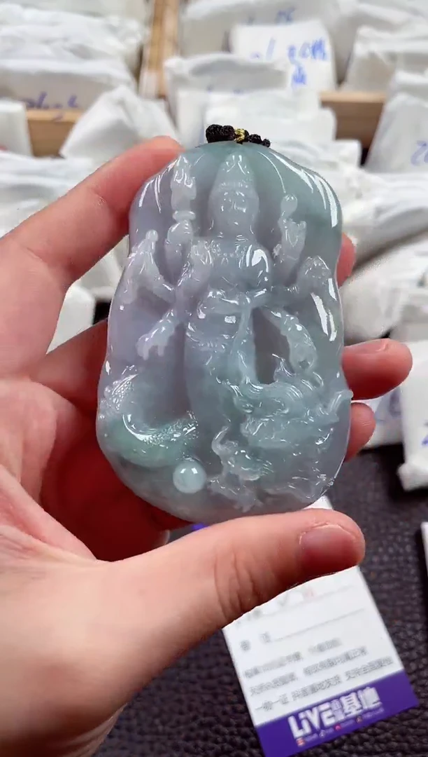 翡翠未镶嵌颈饰00004341千手