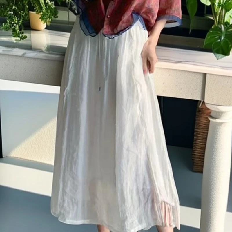 2385苎麻双层半身裙