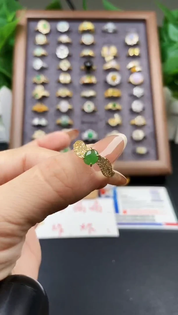 银S925镶嵌戒指翡翠12