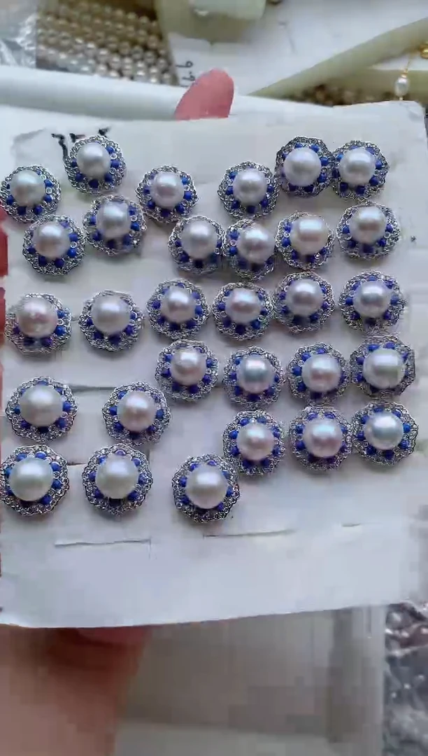 合金耳饰淡水珍珠多样性发其一，非无暇